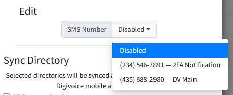 Set the SMS number for the App
